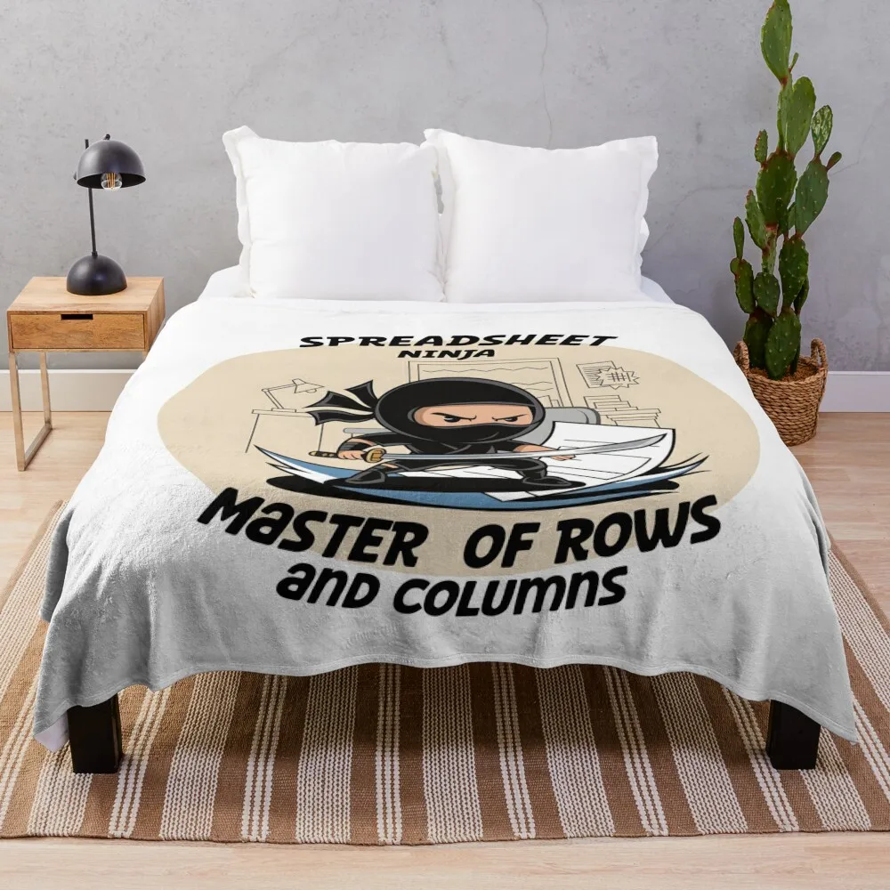 

Spreadsheet Ninja: Master of Rows and Columns Throw Blanket Soft Beds Luxury Throw Decoratives wednesday Blankets