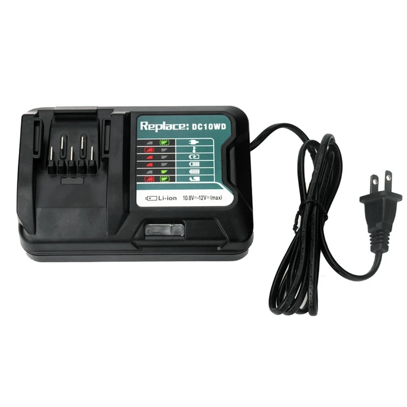 DC10WD Battery Charger Replace For MAKITA Battery 10.8V 12V BL1016 BL1040B BL1015B BL1020B BL10DC10SA CL107FDWY CL107DWM US Plug