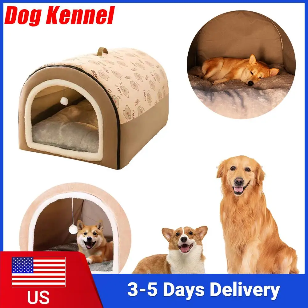 

Теплый зимний коврик для собачьей будки, моющийся, съемный домик-пещера для кошек, удобная зимняя лежанка-замок для собак и кошек, товары для животных