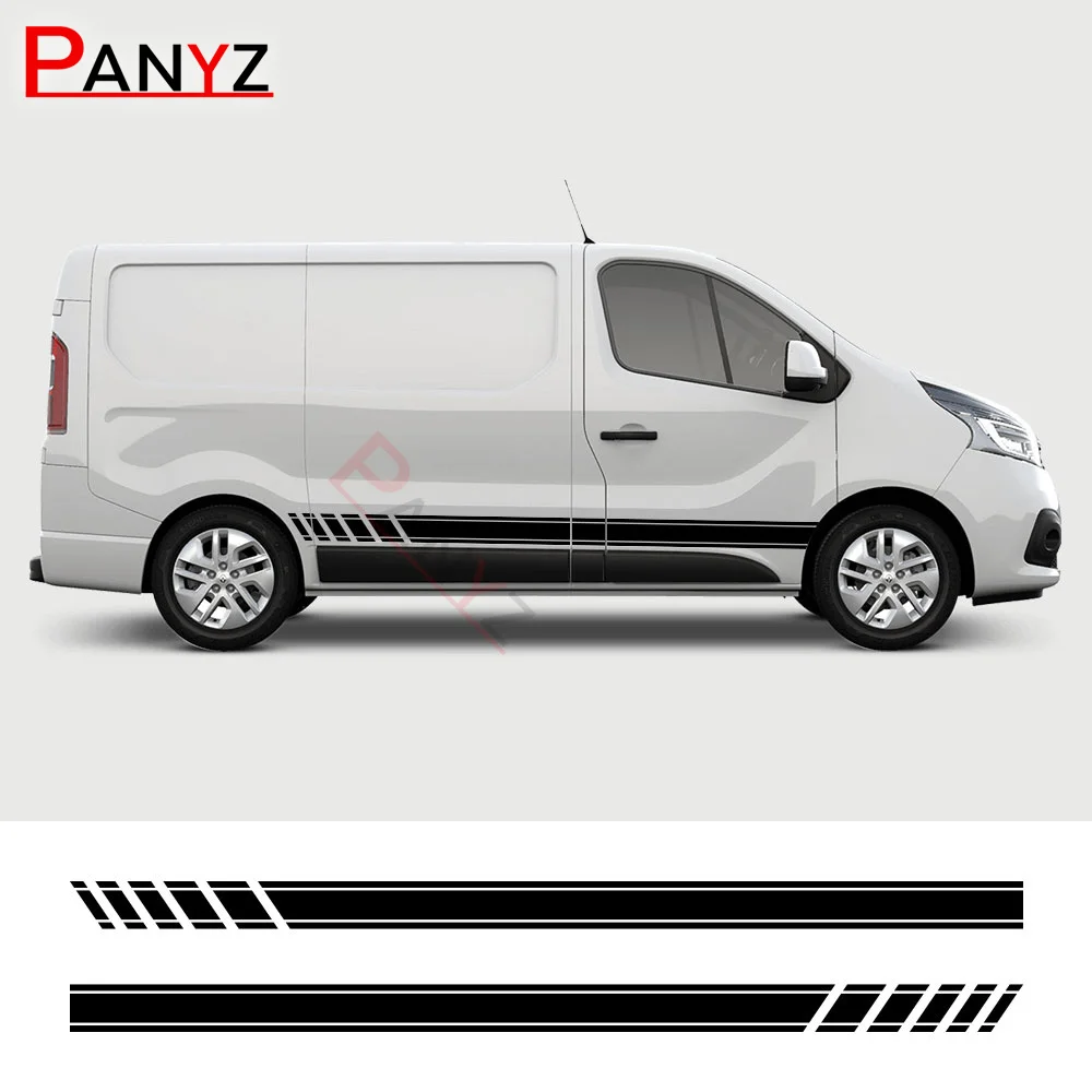 2PCS Car Door Stickers For Renault Trafic 3 2 Fiat Talento Nissan NV300 Vauxhall Vivaro Camper Van Vinyl Film Decals Accessories