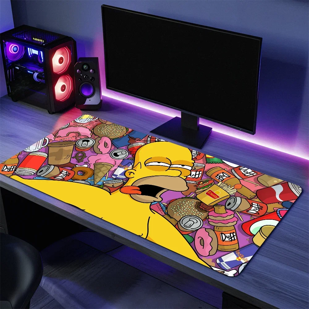Alfombrilla grande para ratón de dibujos animados t-the Cool S-Simpsons para teclado de oficina, alfombrilla para juegos de ordenador, ratones grandes de goma antideslizantes para PC