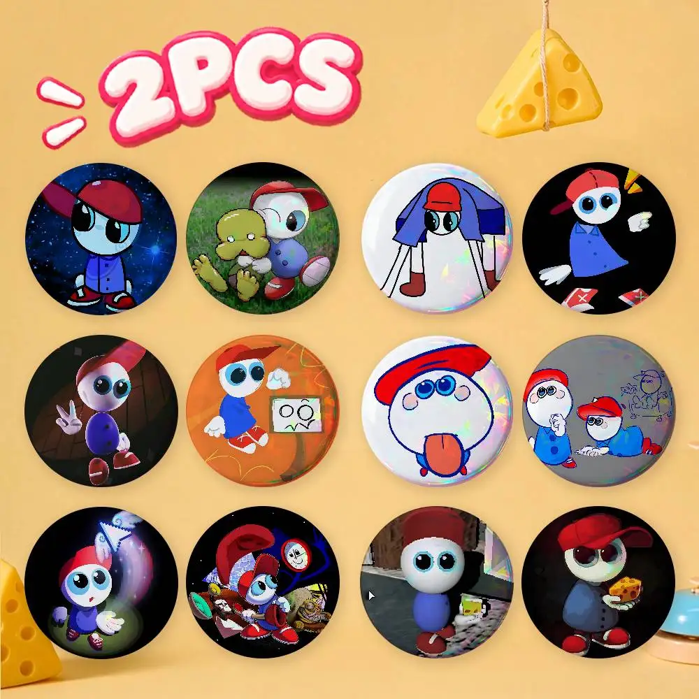 FOR Endacopia Game Mellow 2Pcs Anime Badge Set Cute Cartoon Round Button Pins Backpack Decor Brooch Gift for Fans Collection