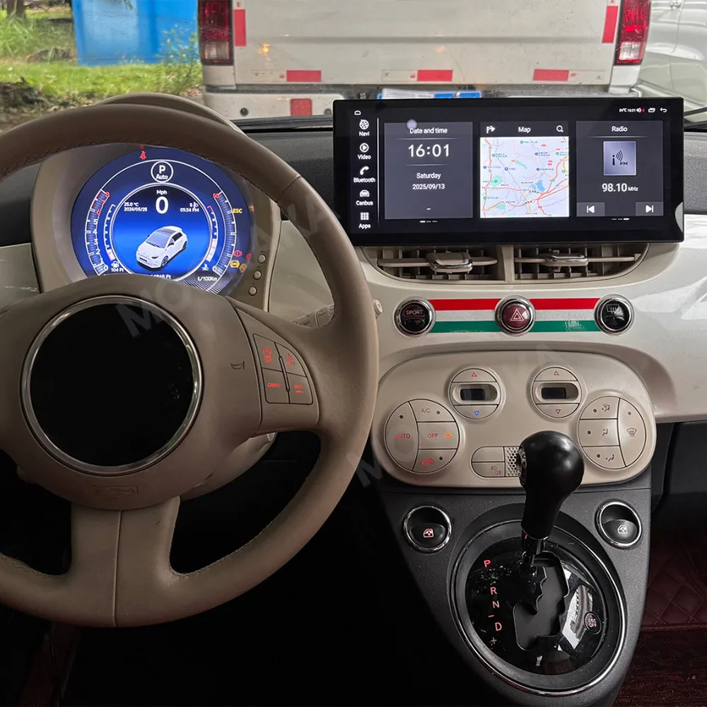 

7 inch Screen Linux LCD Gauges Dashboard Digital Cluster Instrument Cockpit For Fiat 500 2007 2008 2009 2010 2011 2012 - 2024