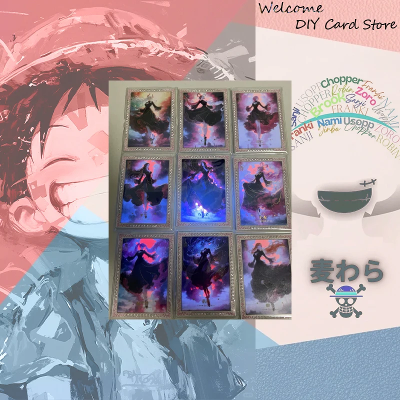 Japanese Anime ONE PIECE Metal Drill Card WOL NG LH YXJ FR CY Carrot Nico Robin Shirahoshi Boa Hancock Collectible Cards
