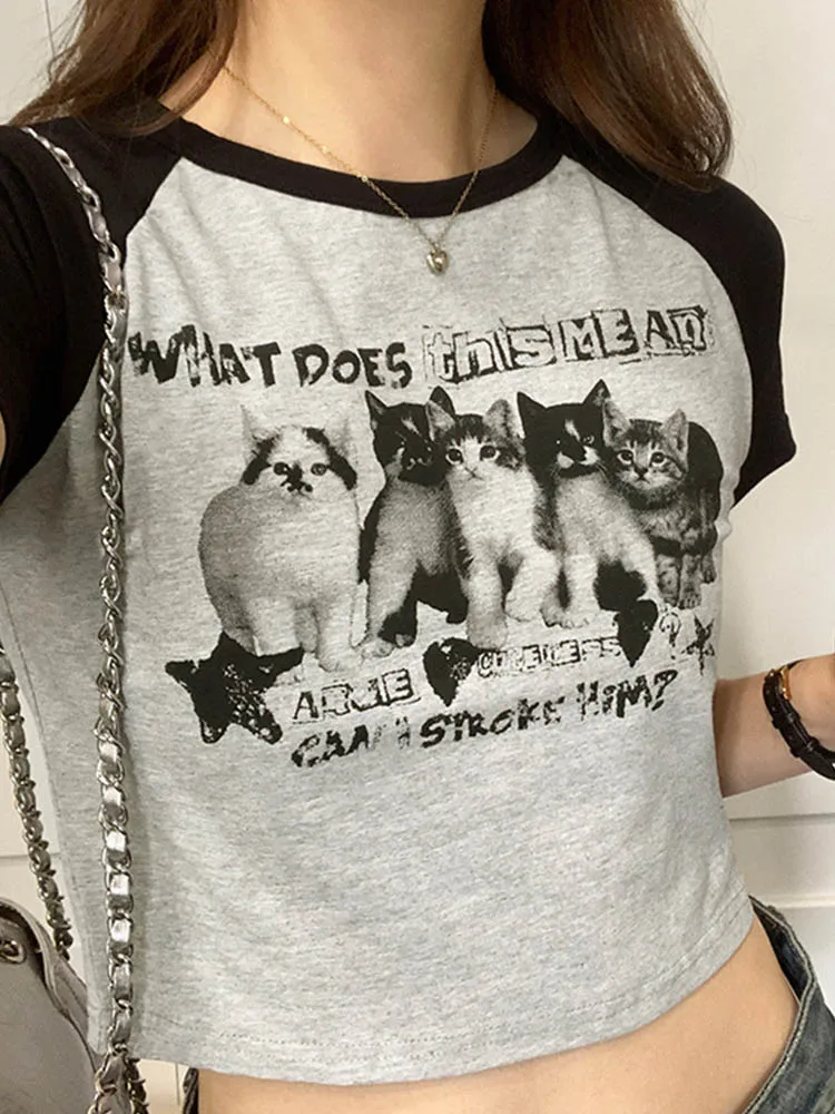 Schouder gesneden kleur T-shirt met korte mouwen, pure wensstijl, pittige korte stijl voor meisjes, slim fit top, nieuwe zomerstijl 2025,