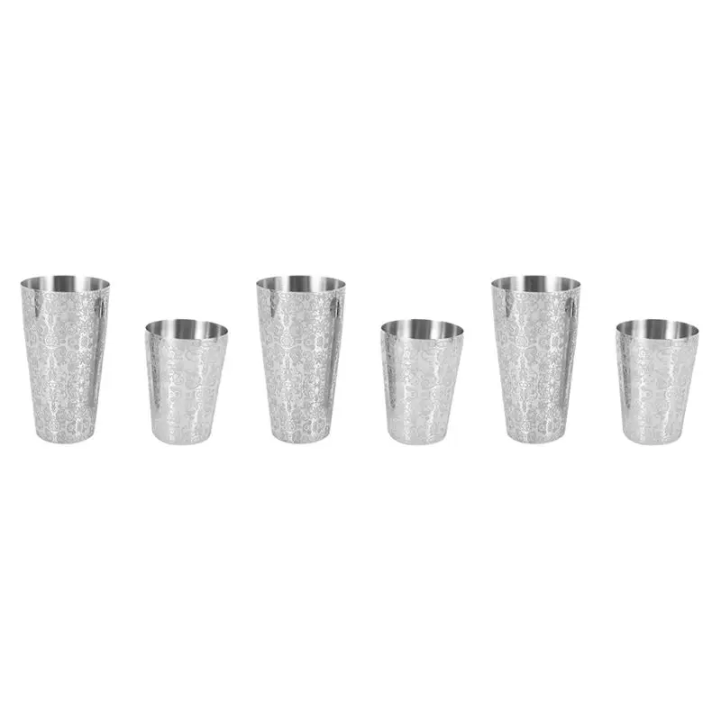 Y51A-3X Cocktail Shaker Boston Shaker 304Stainless Steel Barra De Ferramentas Engraving Design Boston Cocktail Shaker Tin Set