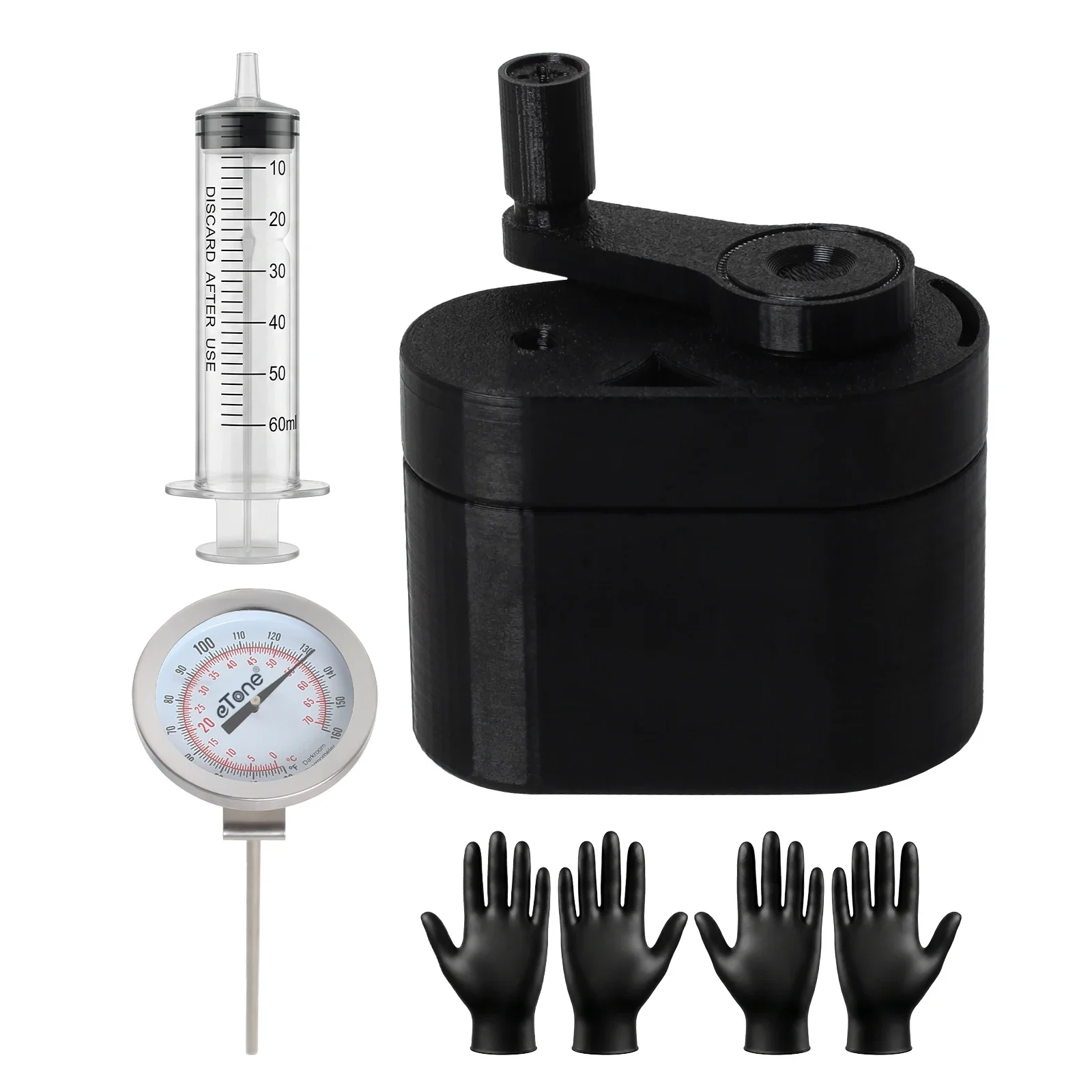 eTone Tragbare 135-Film-Entwicklungsbox Lumi Tank 35-mm-Filmverarbeitungssets für Tageslicht mit Metallthermometer, Spritze und Handschuhen