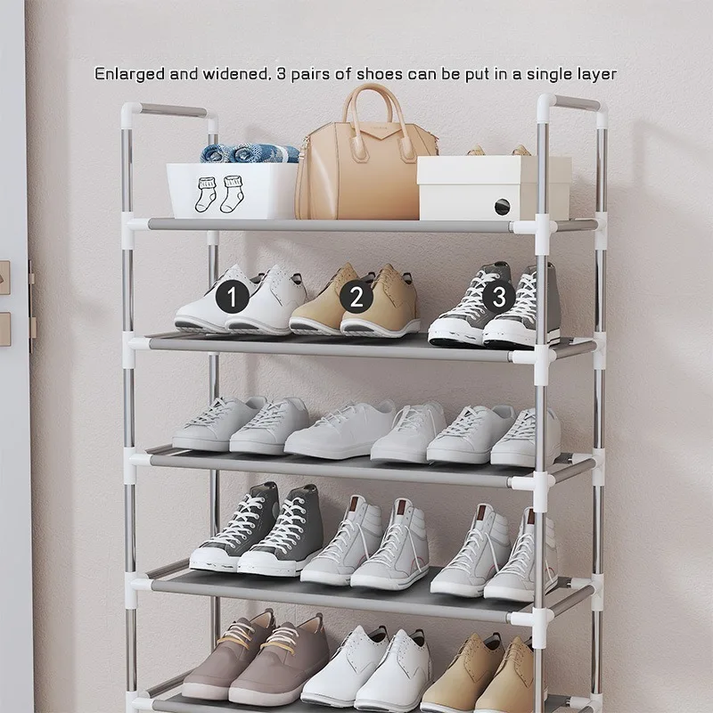 Combination shoe rack, simple household shoe cabinet with armrest, dustproof storage shoe rack, multi-layerassemblydoorshoe rack image 3