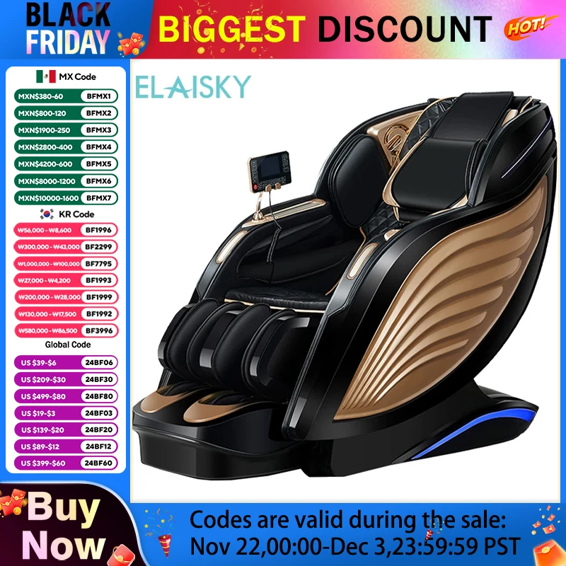 Electric Massage Chair SL Dual Track Fixed-Point Massage Multi Functional Full Body Airbag Zero Gravity Kneading Relaxing Chair