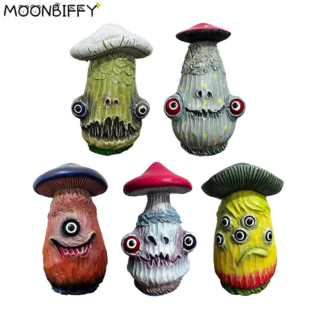 

Ornament of mutated scary mushrooms resin crafts statue Horror Decor Novelty Halloween decorations Decorative Creative figurines