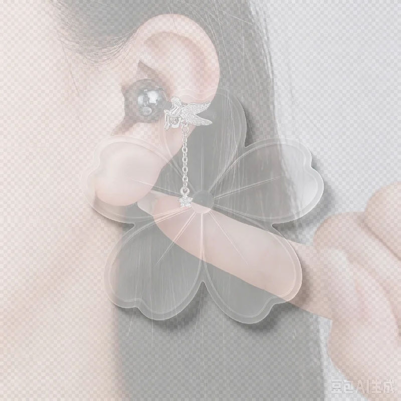 Silver Fairy Wireless Earbud Decor Clip Sparkly Cubic Zircon Dangle Star Pendant For Women Girls Daily Wear Parties Dating