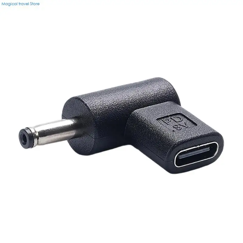 N2UB Power Charging Adapter 90 Degree Female USB C to Male 3.5mmx1.35mm Converter Connector Charging Plug for Router