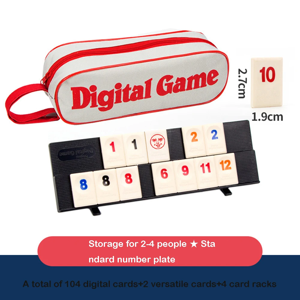 Upgrade Israel Fast Moving Rummy Tile Travel Edition With Bag Mahjong Board Game Classic Board 2-4People Digital Home Party Game