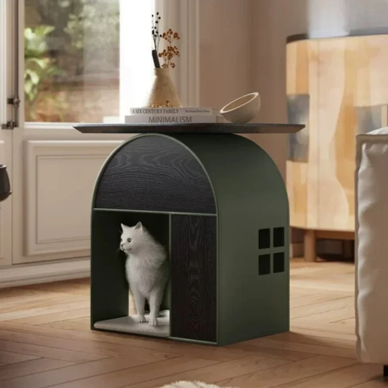 Modern Vintage Nordic Coffee Side Table Low Sofas Corner Wabi Sabi Minimalist Cat End Table Wooden Funky Black Home Furniture