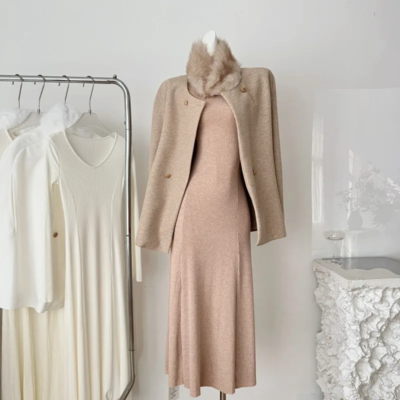 

2025 Wool Double-Sided Cape Wool Coat for Women, Autumn and Winter Short Woolen Coat