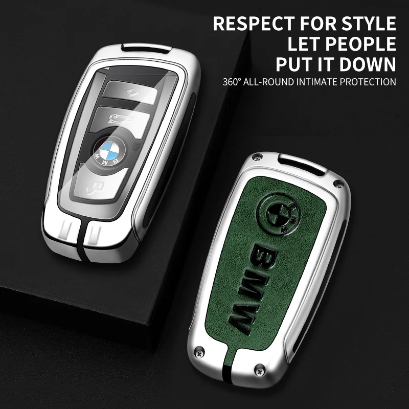 Zinc Alloy Leather Car Key Case Cover Shell For BMW 3 4 5 Series 320i 530i 550i F20 F21 F30 F31 F25 F01 F02 Keychain Accessories