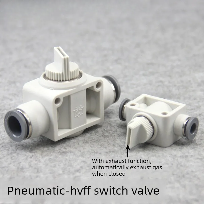 HVFF Pneumatic Manual Valve Quick Connect Air Tube Coupling with Pressure Relief Exhaust Function