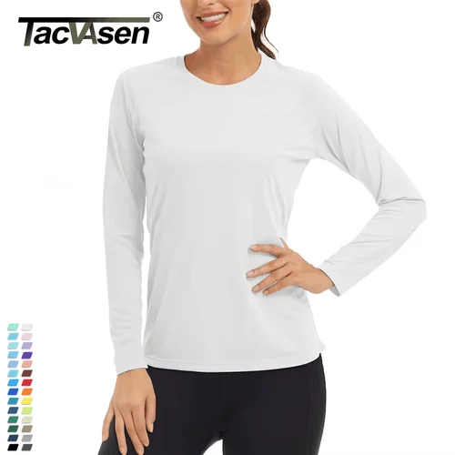 Imagen 2 del producto TACVASEN-camisetas UPF 50 + para mujer, de secado rápido con protección solar/piel, de manga larga, al aire libre para actuaciones, Tops informales de verano
