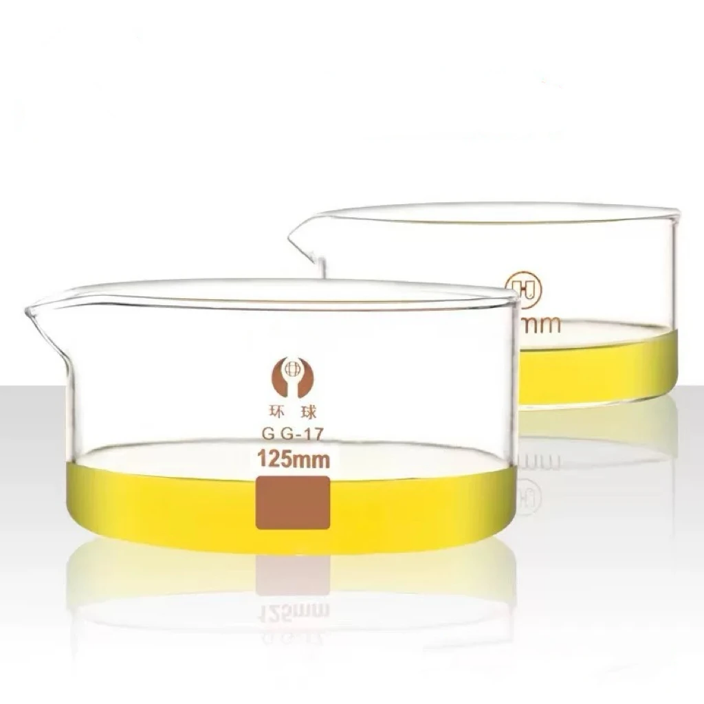 1pcs Lab Glass Crystallizing Dishes 60/90/100/125/150/180/200/230mm O.D With Spout Crystallization Experiment