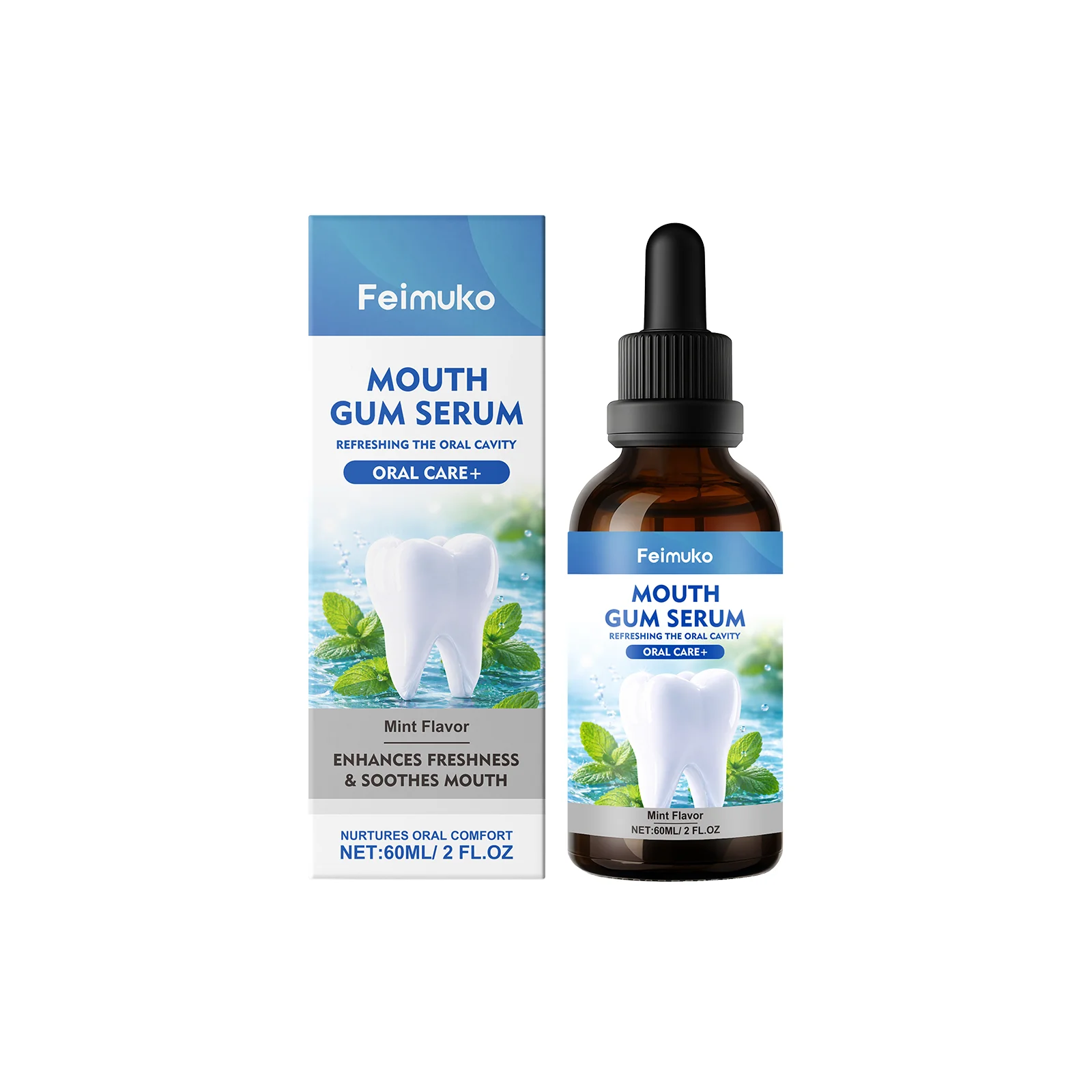 Feimuko Repair Gums Serum Drops Gentle Oral Care Help Relieve Tooth Sensitivity Support Teeth Cleaning Protect Damaged Teeth