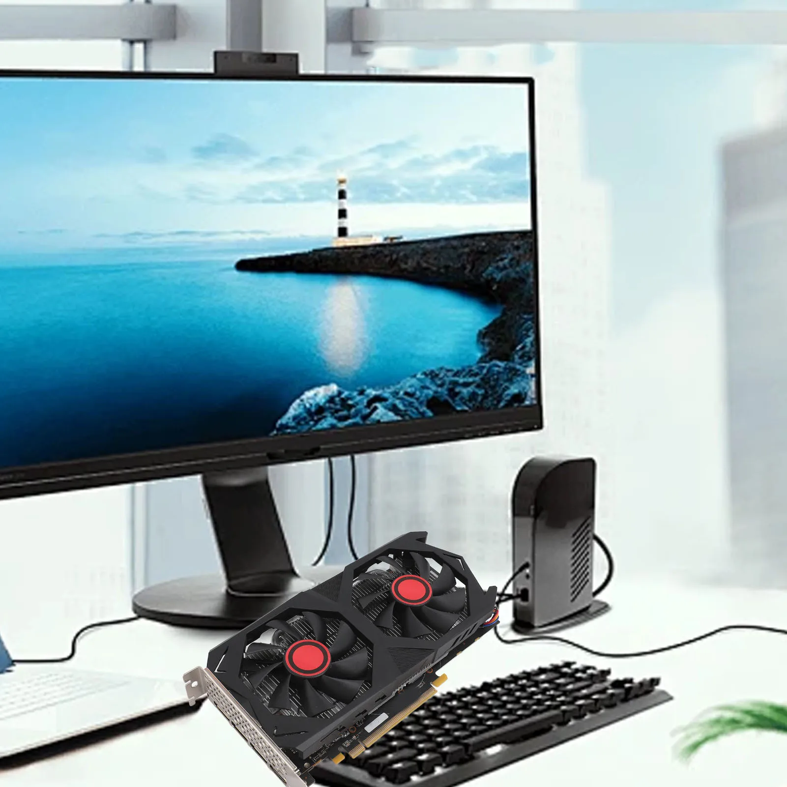 RX580 8GB GDDR5 256BIT Graphics Card PCI Express Gaming Graphics Card Stable Performance Efficient Dual Fan Quiet for Computer