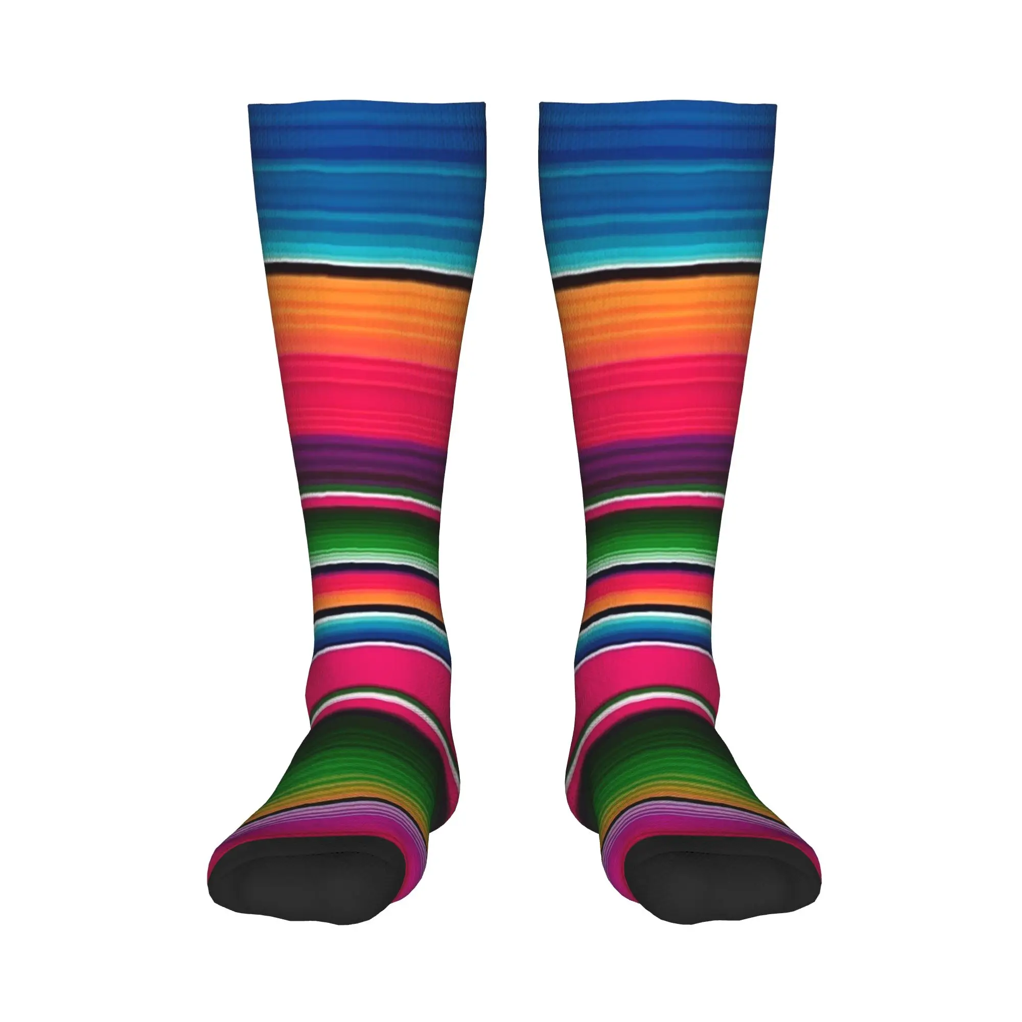All Seasons Crew Stockings Mexican Blanket Striped Fiesta Serape Socks Hip Hop Long Socks Accessories for Men Women Gifts