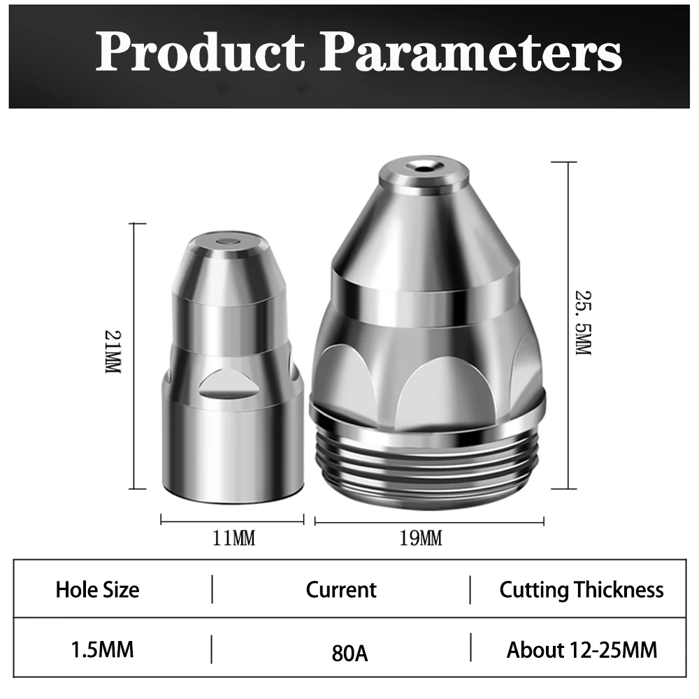 45pcs P80 Plasma Cutting Machine Torch Consumable 80A IGBT CNC P80 Accessories Nozzle Tips Electrode Kits For Plasma Torch