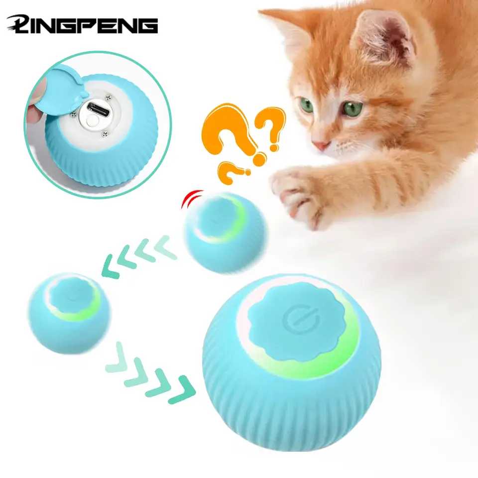 Cat Interactive Ball Training Self-moving Kitten Electric Cat Ball Toys Electronic Automatic Rolling Magic Ball Toys for Cat