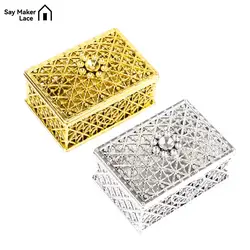 Mini Treasure Storage Jewelry Box Retro Gold Foil Candy Necklace Earring Bead Trinket Box Small Wedding Decor Party Favor Gift