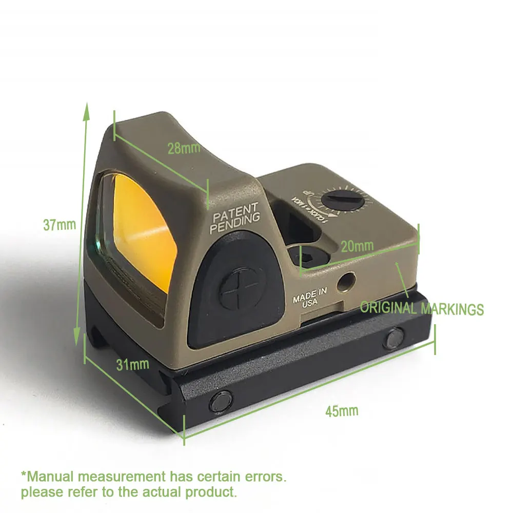 Imagem -02 - Sotac-tactical Sight Adapter Rmr Red Dot Caça Reflex Outdoor Vistas Acessórios Fit 20 mm Rail