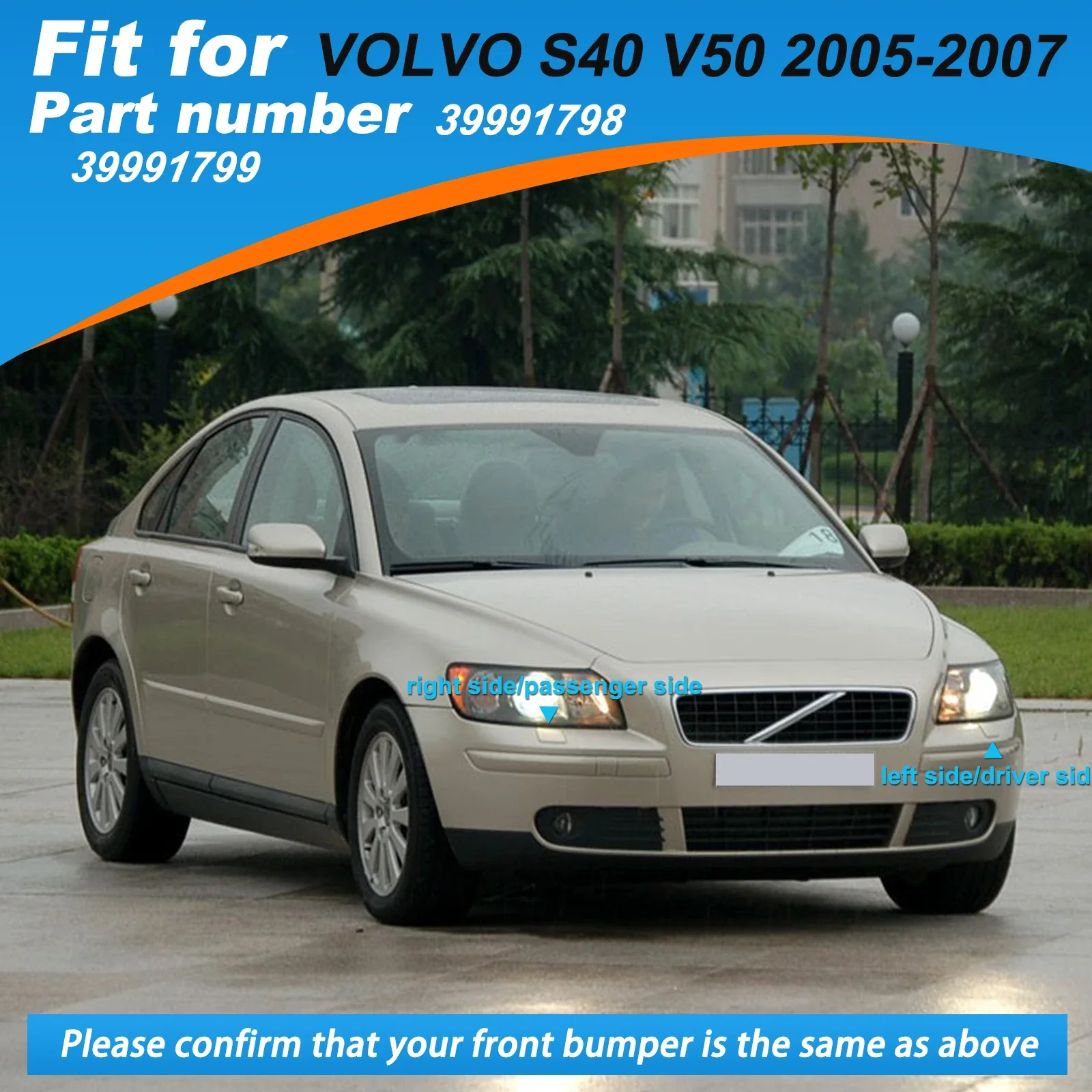 For Volvo S40 V50 2005-2007 Headlight Washer Nozzle Cover 39991798 Precision Fit Professional Grade Installation view 3