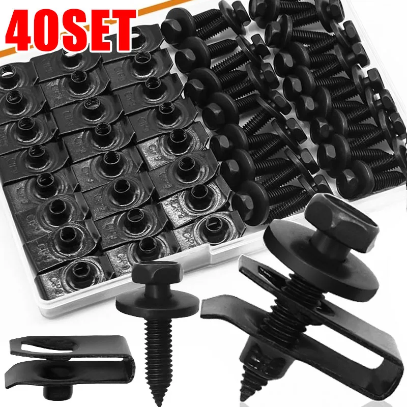 Karosserie Schrauben U Typ Mutter Clips M6 Automobil Stoßstange Kotflügel Niet Motor Abdeckung Unterboden Spritzschutz Schutz Liner Schrauben Clips