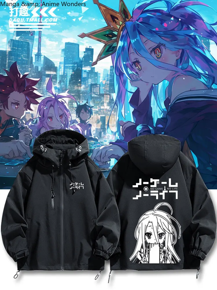 

NO GAME NO LIFE Anime Long Sleeve Jacket Unisex Coat Hoodie Zipper Top Casual