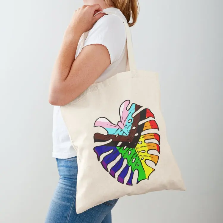 

Monstera - Progress Pride Tote Bag Handbags women reusable shopping bag Canvas the tote bag