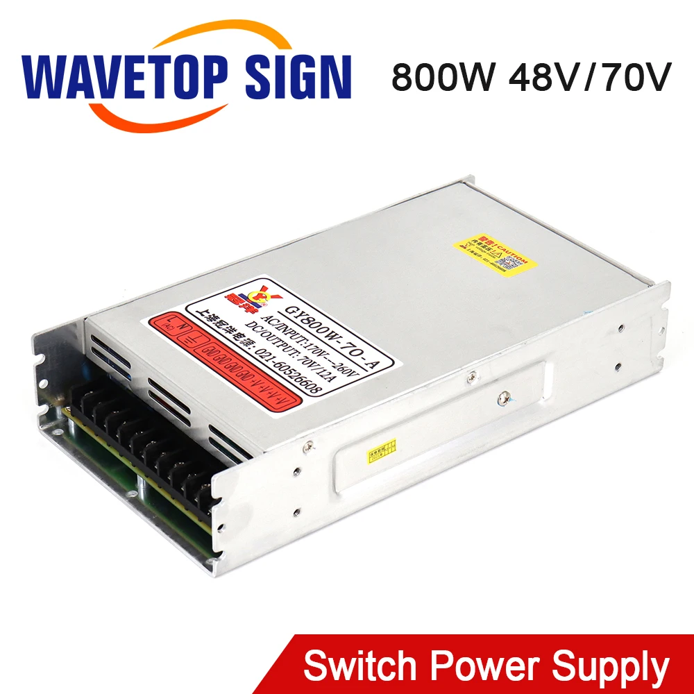 

Импульсный источник питания SignkoRay 800 Вт 48 В/16 А 70 В/12 А GY800W-48/70-A для гравировального станка с ЧПУ