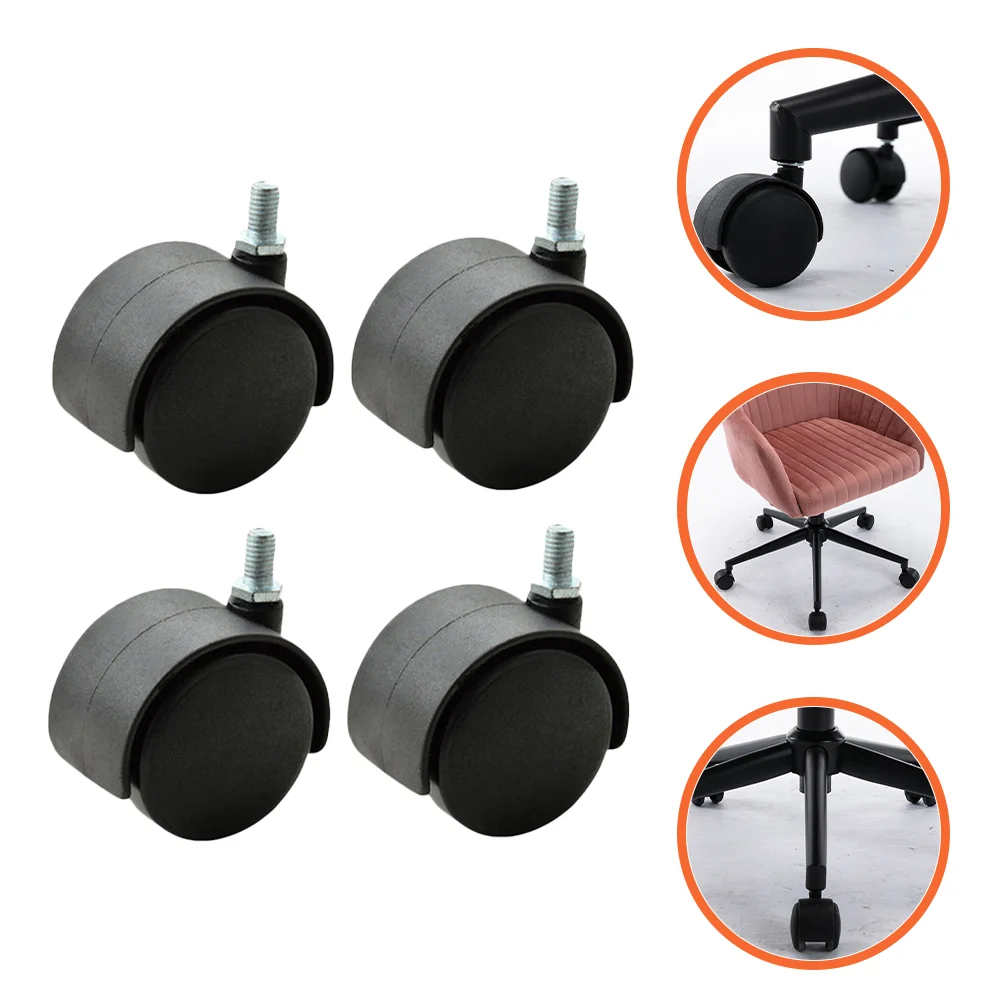 4pcs Caster Wheels M8 Office Chair Wheels Home Furniture Caster Supply Smooth and Durable Wheels for Easy and Quiet Movement