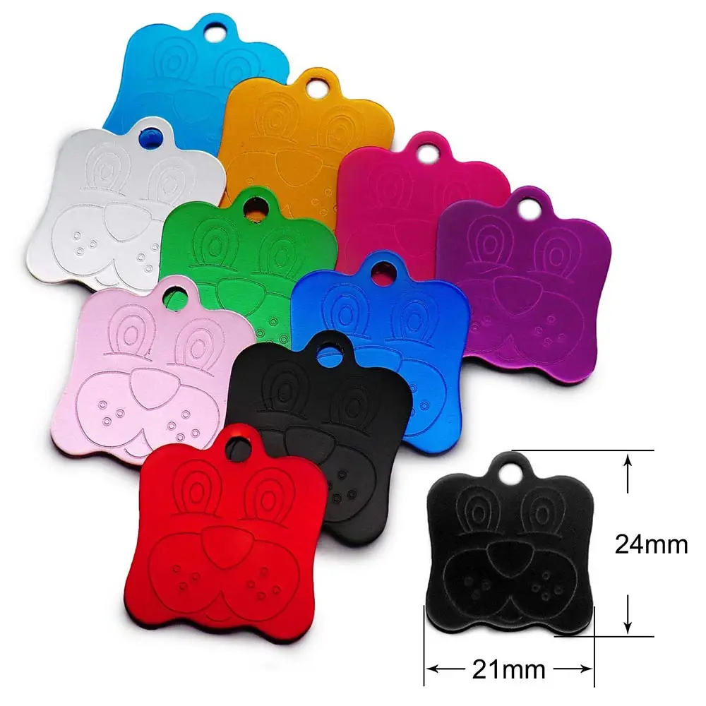 Zufällige Mischung, 100 Stück, blanko, Aluminium-ID-Tag, personalisierbar, für Hunde und Katzen, Namensschilder, individueller Anhänger, gravierbares Ornament-Zubehör