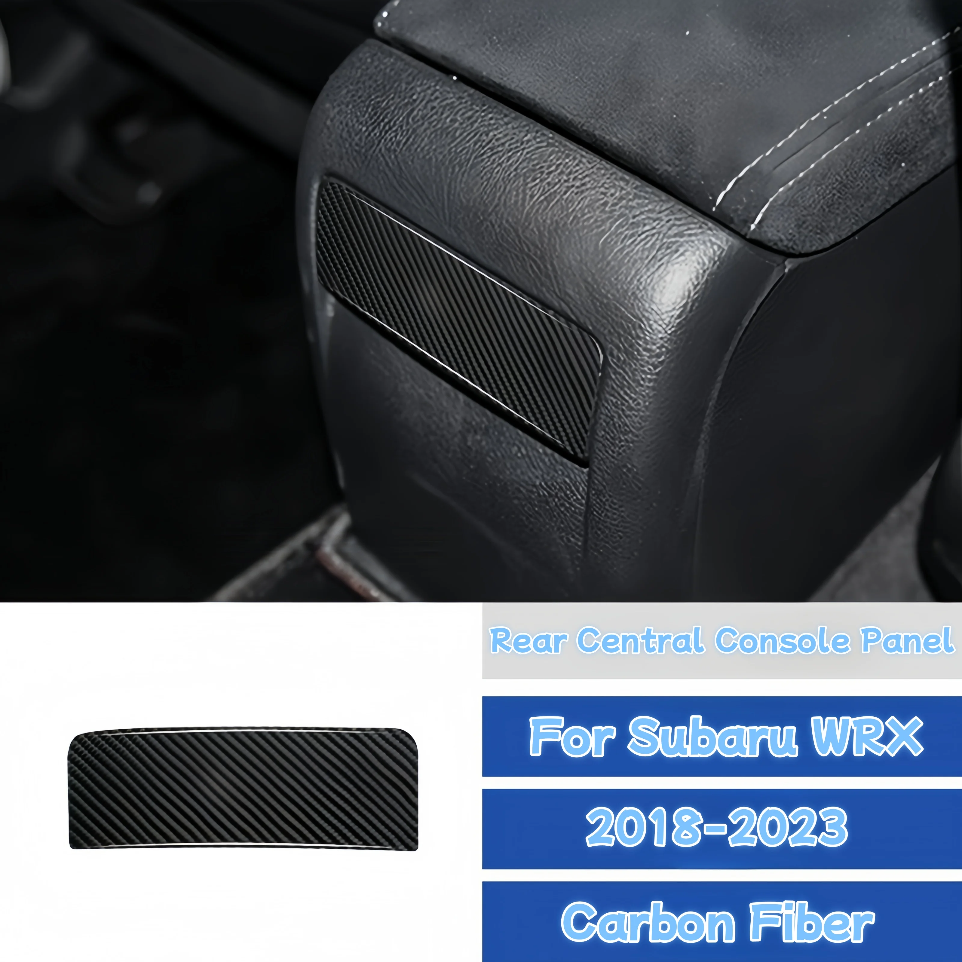 

For Subaru WRX 2018-2023 Carbon Fiber Car Center Console Rear Armrest Panel Trim Cover Decorative Sticker Interior Accessories