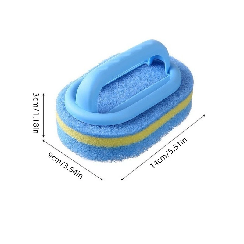 1pc/Cleaning Brush with Handle, Multifunctional Sponge Scrubber for Kitchen and Bathroom, Tile and Stove Top Stain Removal Brush - view 2