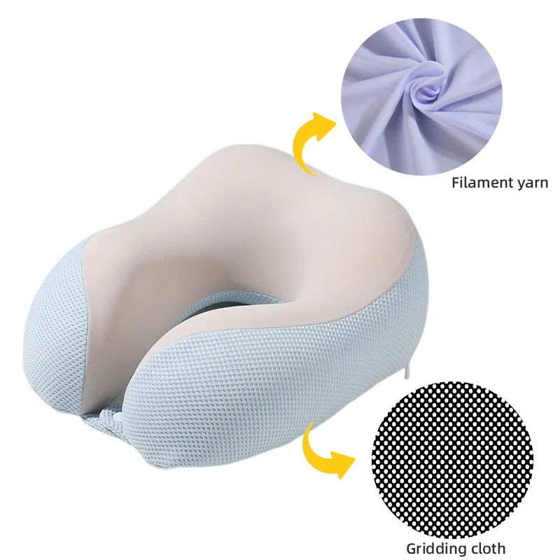 

New Summer Cool Feeling Ice Silk Memory Foam u-Shaped Pillow For Travel