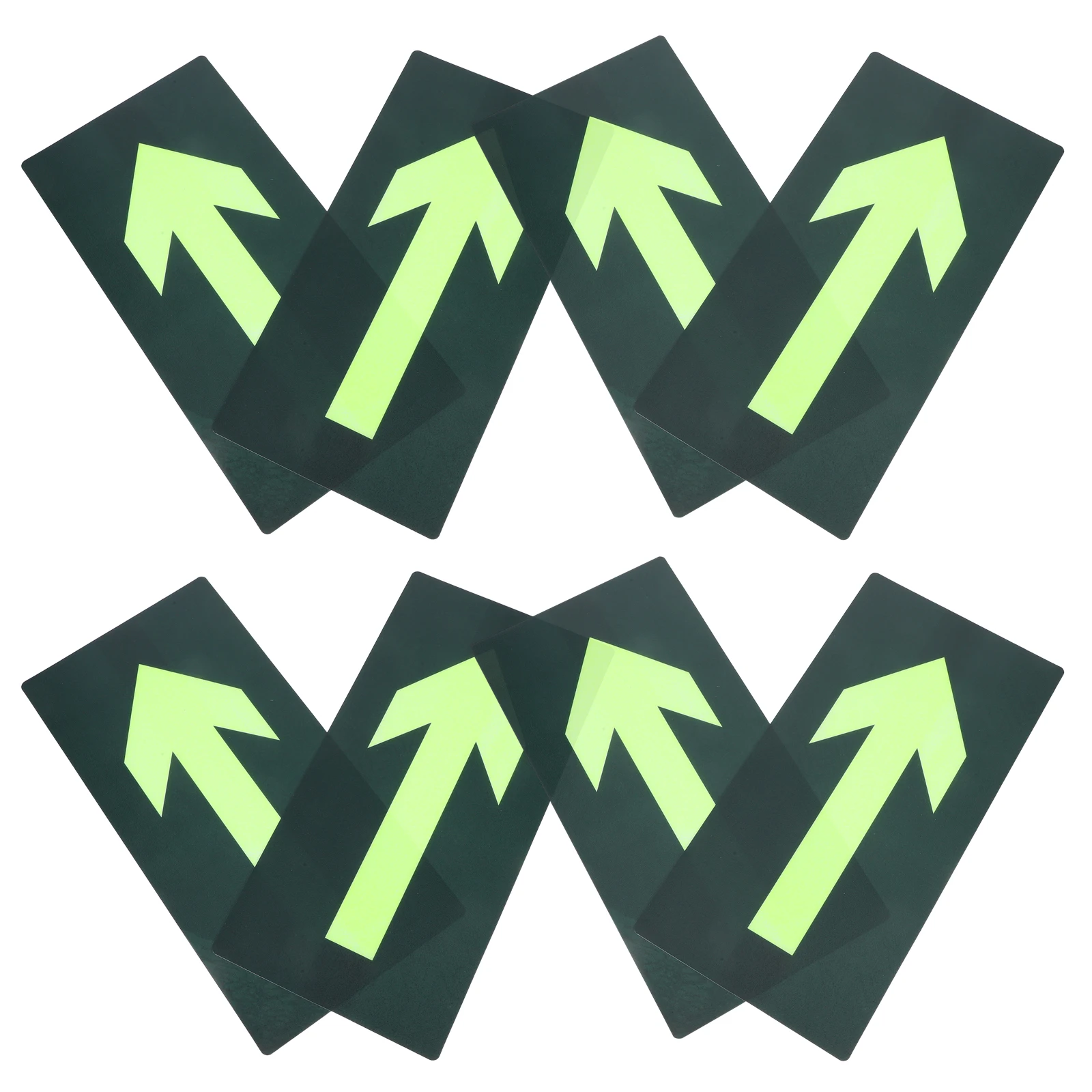 8 pcs Evacuation Stickers Waterproof Clear Arrows Safety Signs Fire Exit Emergency Route Indicators