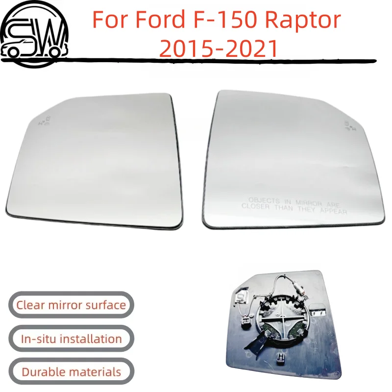 For Ford F‑150 Raptor 2015‑2021 Rearview Mirror Glass With Heating and Blind‑Spot.