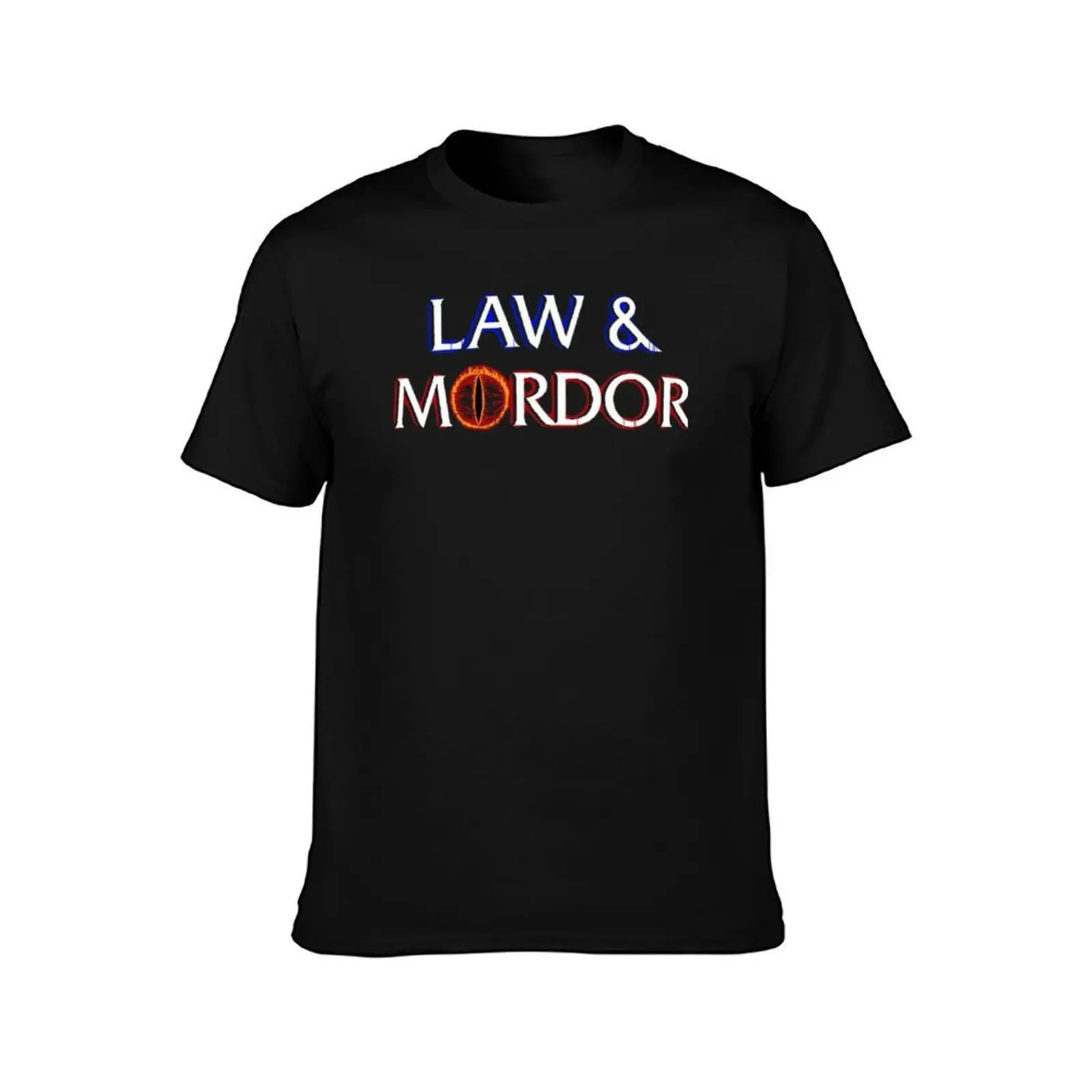 Law and Mordor T-Shirt, Summer Casual Cotton Tee, Oversized Streetwear Tops, Vintage Graphic Print, Loose Fit Short Sleeve