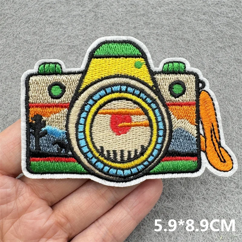 Musik Band Stickerei Patch Eisen Auf Für Kleidung DIY Schmelzbare Patches Disco Ball Herz Plaid Muster Patch Aufkleber Abzeichen – Detail 11