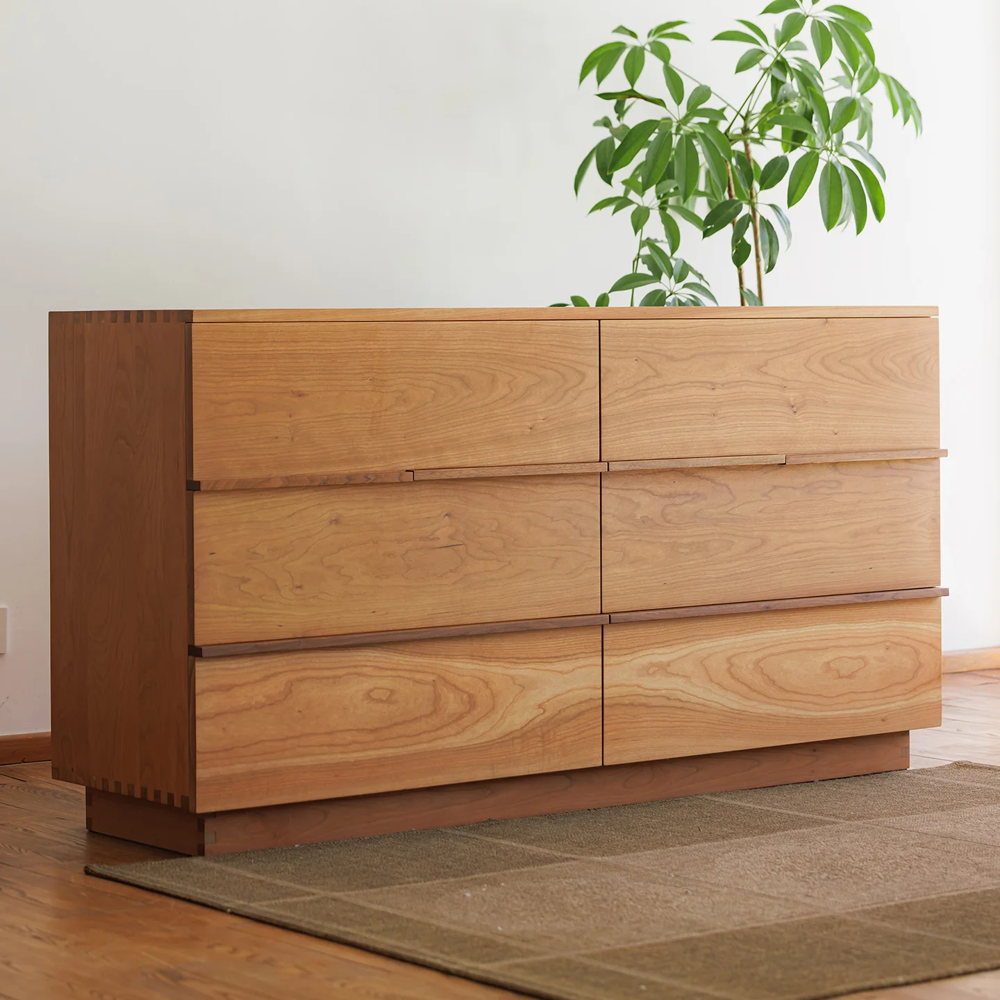 # Armario de Madera Maciza Estilo Japonés con Seis Cajones, para Dormitorio o Sala de Estar, Hecho en China