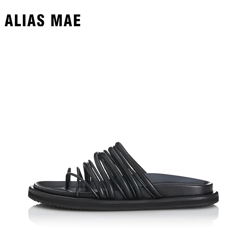 ALIAS MAE DAHLIA Slim Slippers Summer Elegant Open Toed Women's 2023 Flat Bottom Irregular Design Beach Sandals