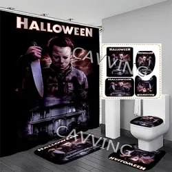 Halloween Michael Myers 3D Printed  Shower Curtains Waterproof Bathroom Curtain Anti-slip Bath Mat Set Toilet Rugs Carpets   F02