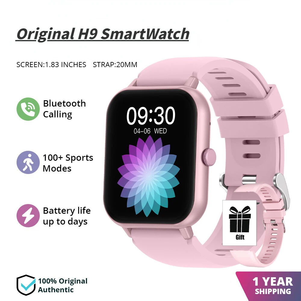 2024 New H9 Plus For Xiaomi Bluetooth Call Samrtwatch Women Watch Man Watch Jam Smart Watch Sport Watches Heart Rate Smart Watch