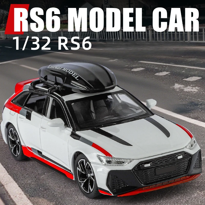 Simulatie 1/32 Schaal RS6 Legering Model Auto Ornament Metalen Speelgoed Voertuig Kinderen Verjaardagscadeautjes Diecast Miniatuur Voiture