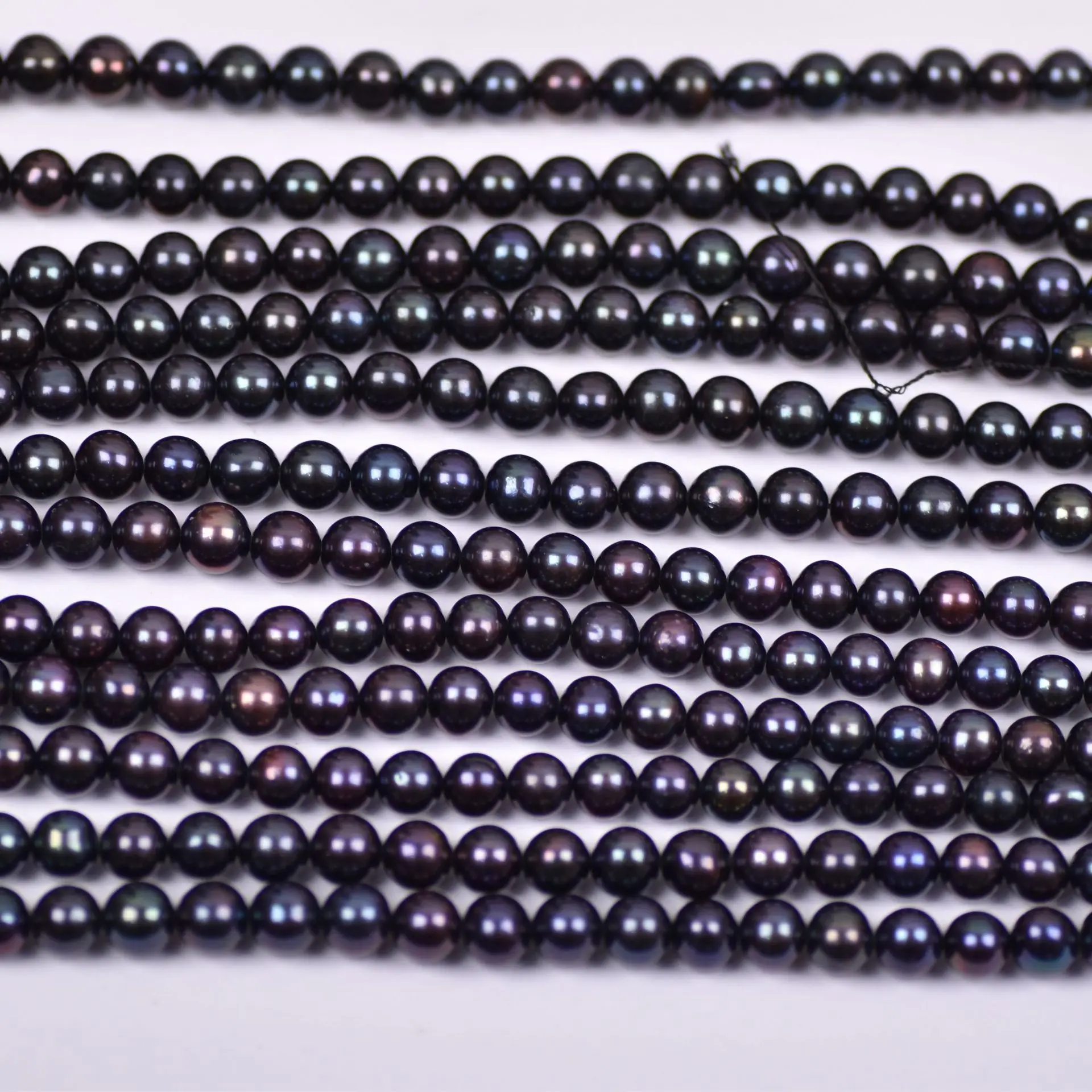 

9-10 мм AAA натуральный пресноводный жемчуг черный почти круглые бусины для изготовления ювелирных изделий женские ожерелья браслеты DIY аксессуары 36 см